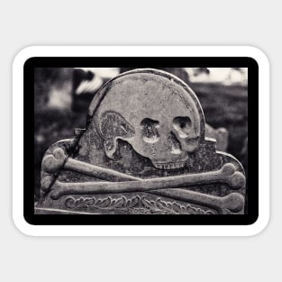 Skull and Crossbones Headstone Sticker